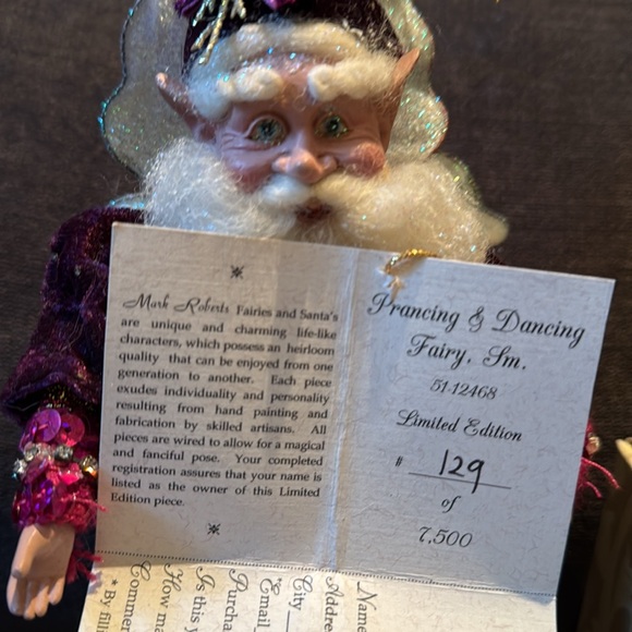 Mark Roberts small fairy figurine with Gold & Purple Accents. #129 of 7,500 - Picture 12 of 12